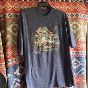Vintage Alaska Graphic Men's T-Shirt - Blue XL-2XL